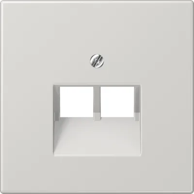 JUNG Abdeckung für Datendose | IAE/UAE | LS969-2UALG | 2x8-polig Cat.5e/6 | Schraubbefestigung | Duroplast | lichtgrau