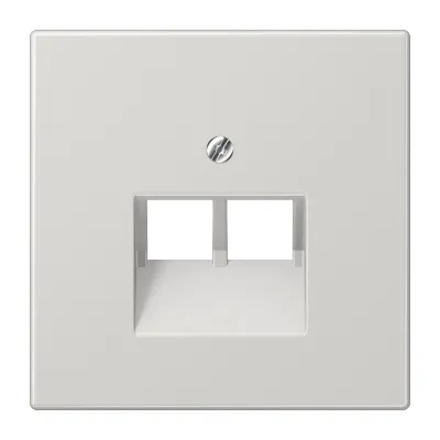 JUNG Abdeckung für Datendose | IAE/UAE | LS969-2UALG | 2x8-polig Cat.5e/6 | Schraubbefestigung | Duroplast | lichtgrau