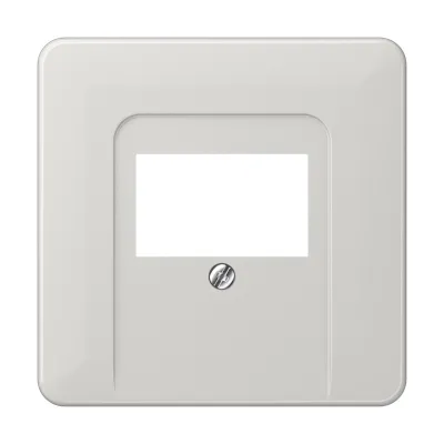 JUNG Abdeckung TAE-Anschlussdose CD569TLG | Kunststoff | Aufputz | glänzend | lichtgrau RAL 7035 | 67x67mm | halogenfrei