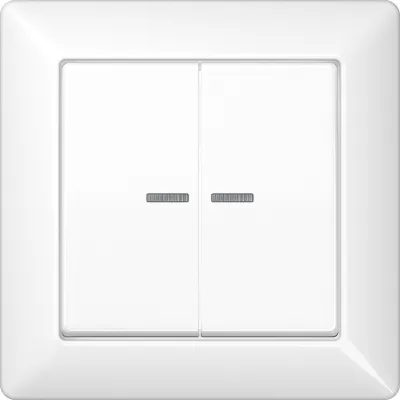 JUNG Wippe Abdeckung AS590-5KO5WW | Serienschalter & Doppeltaster | Lichtleiter | Duroplast | glänzend | alpinweiß