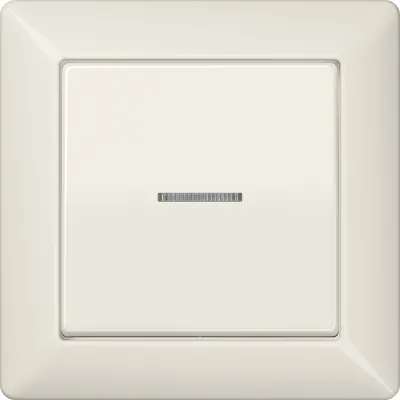 Jung Abdeckung Kontrollschalter AS590KO5 Wippe mit Lichtleiter | volle Platte | Duroplast | glänzend | IP44 | weiß