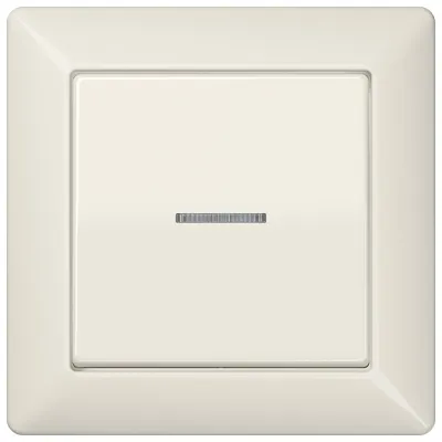 Jung Abdeckung Kontrollschalter AS590KO5 Wippe mit Lichtleiter | volle Platte | Duroplast | glänzend | IP44 | weiß