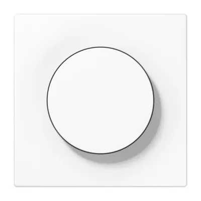 JUNG Abdeckung mit Drehknopf LS 1740 WW | Dimmer-Zubehör | Duroplast glänzend | alpinweiß RAL 9016 | 70x70 mm
