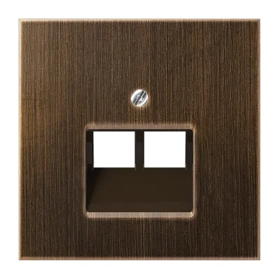 JUNG Abdeckung IAE/UAE ME2969-2UAAT | 2-fach | Messing matt | Metall | Schraubbefestigung | 70x70mm