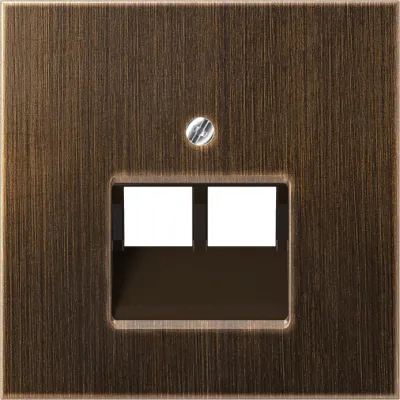JUNG Abdeckung IAE/UAE ME2969-2UAAT | 2-fach | Messing matt | Metall | Schraubbefestigung | 70x70mm