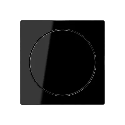 JUNG Abdeckung Drehknopf A 1740 SW | Dimmer Abdeckung | Duroplast glänzend | 55x55 mm | schwarz RAL 9005