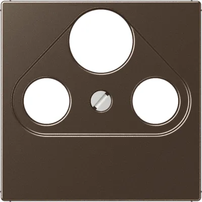 JUNG Abdeckung für SAT-TV-Steckdose A 561 PLSAT MO | Zentralplatte 3-fach | Duroplast glänzend | mokka | 55x55 mm