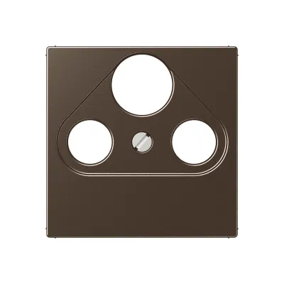 JUNG Abdeckung für SAT-TV-Steckdose A 561 PLSAT MO | Zentralplatte 3-fach | Duroplast glänzend | mokka | 55x55 mm