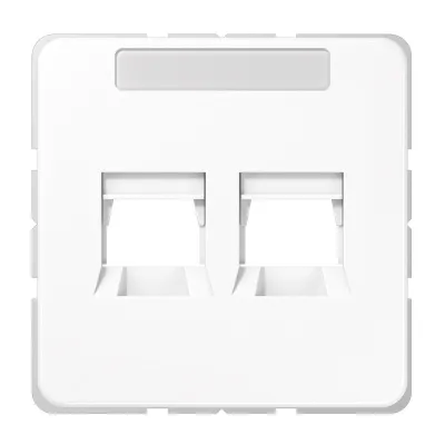 JUNG Abdeckung Modular-Jack CD 569-2 WE WW | 2-fach | Beschriftungsfeld | weiß glänzend | 67x67 mm