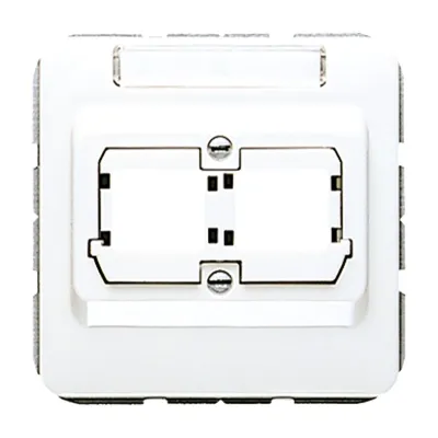 JUNG Abdeckung CD 569-21 ACS WW | 2-fach | alpinweiß | für Modular-Jack Cat. 5e | bruchsicher | glänzend