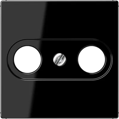 JUNG Abdeckung Antennen-Steckdose A561PLTVSW | Zentralplatte 2-fach nach DIN 45330 | Duroplast glänzend | schwarz