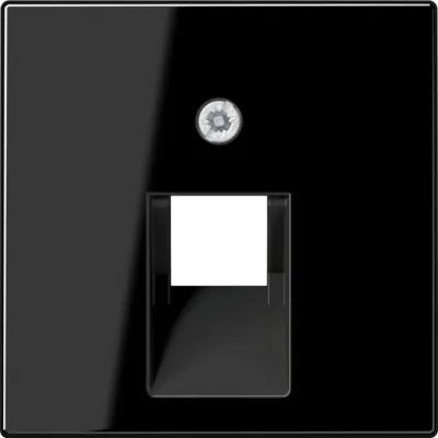 JUNG Abdeckung A569-1PLUASW | Zentralplatte für UAE/IAE-Dose Cat.6/Cat.5e | 1-fach | Duroplast glänzend | Schwarz