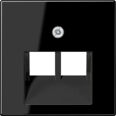 JUNG Abdeckung A569-2BFPLUASW | 2-fach IAE/UAE-Dose | Cat.5e/6 | Schraubbefestigung | Kunststoff | schwarz
