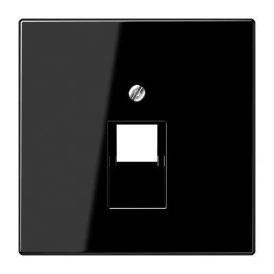 JUNG Abdeckung LS969-1UASW für IAE/UAE-Anschlussdose | 1-fach 8-polig | Duroplast | glänzend | schwarz RAL 9005