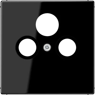JUNG Abdeckung SAT-TV Steckdose LS990SATSW | Zentralplatte | 1-fach | Duroplast glänzend | Aufputz | schwarz