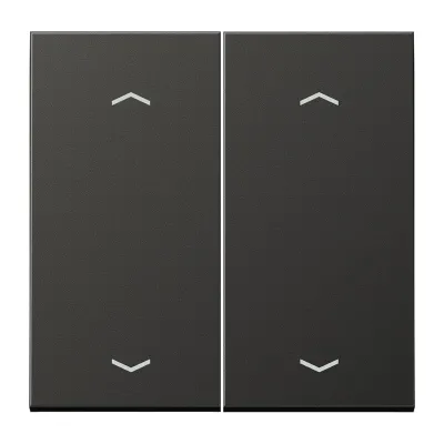 JUNG Wippe 2-fach AL102PAN | Jalousietaster KNX | Symbol Pfeile | Aluminium matt | anthrazit RAL7016 | 70x70mm