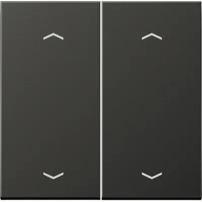 JUNG Wippe 2-fach AL102PAN | Jalousietaster KNX | Symbol Pfeile | Aluminium matt | anthrazit RAL7016 | 70x70mm