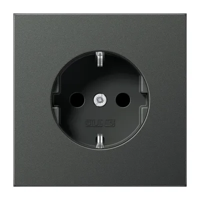 JUNG SCHUKO-Steckdose AL1520AN | Unterputz | 16A 250V | Aluminium matt | Federklemmen | anthrazit