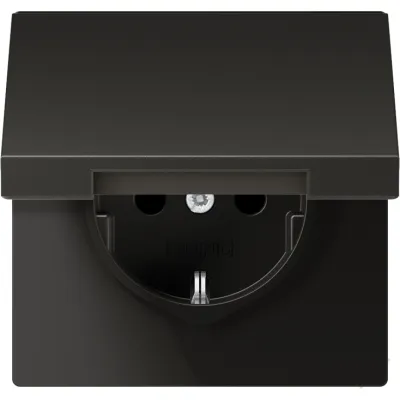 JUNG SCHUKO-Steckdose AL1520KIKLAN | 16A 250V | Unterputz | Klappdeckel | Berührungsschutz | Aluminium matt | anthrazit