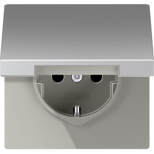 Bild: JUNG AL1521KL Steckdose 1f alu mt UP Klappd IP20 ZP