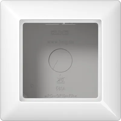 Jung Aufputz-Kappe 1fach AS581AWW | Duroplast | Rahmen integriert | Kabeleinführung | alpinweiß RAL 9010