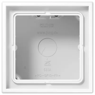 JUNG Aufputz-Kappe LS581AWW 1-fach | Rahmen integriert | Duroplast glänzend | 81x81x47 mm | alpinweiß | LS 990