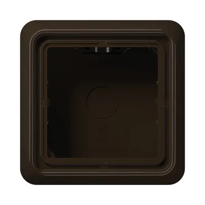 JUNG Aufputz-Kappe 1-fach CD581ABR | CD 500 Serie | Duroplast glänzend | mit Rahmen | halogenfrei | braun | 85x85x47mm