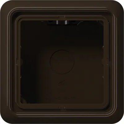 JUNG Aufputz-Kappe 1-fach CD581ABR | CD 500 Serie | Duroplast glänzend | mit Rahmen | halogenfrei | braun | 85x85x47mm