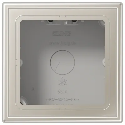 JUNG Aufputz-Kappe 1-fach ES2581A-L | Abdeckrahmen | Duroplast | flammwidrig | Edelstahl-Optik | 81x81x47 mm | matt