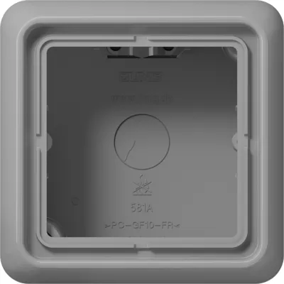 JUNG Aufputz-Kappe 1-fach CD581AGR | CD 500 | Duroplast | glänzend | mit Rahmen | halogenfrei | grau RAL 7038