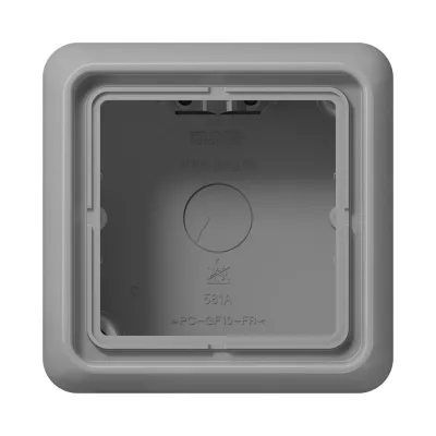 JUNG Aufputz-Kappe 1-fach CD581AGR | CD 500 | Duroplast | glänzend | mit Rahmen | halogenfrei | grau RAL 7038