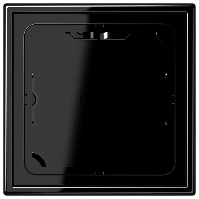 JUNG Aufputz-Kappe LS581ASW | 1-fach Gehäuse für Unterputzgeräte LS 990 | Duroplast glänzend | Schwarz RAL 9005