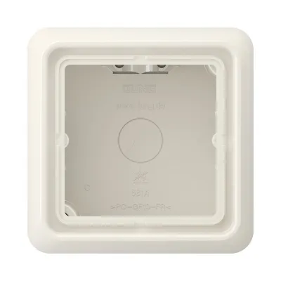 Jung Aufputz-Kappe 1fach CD581AW CD500/ST550 | Gehäuse Duroplast | mit Rahmen | Kabeleinführung | cremeweiß RAL1013
