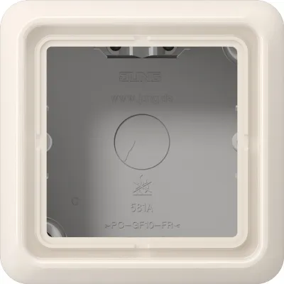 Jung Aufputz-Kappe 1fach CD581AW CD500/ST550 | Gehäuse Duroplast | mit Rahmen | Kabeleinführung | cremeweiß RAL1013