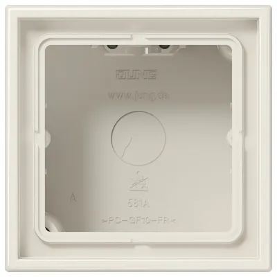 JUNG Aufputz-Kappe 1-fach LS581AW | Unterputz-Gerät LS990 | Duroplast glänzend | cremeweiß RAL1013 | 81x81x47mm