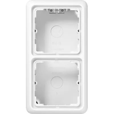 Jung Aufputz-Kappe 2-fach CD582AWW | Unterputz-Gehäuse CD 500/ST 550 | Duroplast glänzend | alpinweiß RAL 9010
