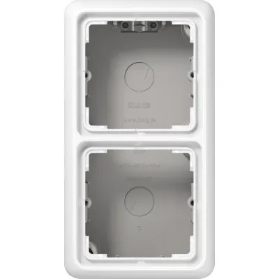 Jung Aufputz-Kappe 2-fach CD582AWW | Unterputz-Gehäuse CD 500/ST 550 | Duroplast glänzend | alpinweiß RAL 9010