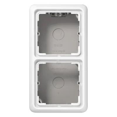 Jung Aufputz-Kappe 2-fach CD582AWW | Unterputz-Gehäuse CD 500/ST 550 | Duroplast glänzend | alpinweiß RAL 9010