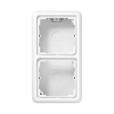 Jung Aufputz-Kappe 2-fach CD582AWW | Unterputz-Gehäuse CD 500/ST 550 | Duroplast glänzend | alpinweiß RAL 9010