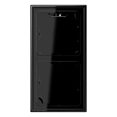 JUNG LS582ASW Aufputz-Kappe 2-fach für LS990 | Duroplast glänzend | flammwidrig | schwarz | mit Rahmen