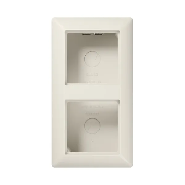 JUNG Aufputz-Kappe 2fach AS582AW | Abdeckung AS 500 Serie | flammwidrige Bodenplatte | Duroplast | weiß | 156x85x47mm