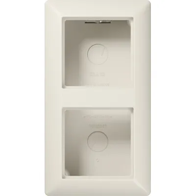 JUNG Aufputz-Kappe 2fach AS582AW | Abdeckung AS 500 Serie | flammwidrige Bodenplatte | Duroplast | weiß | 156x85x47mm