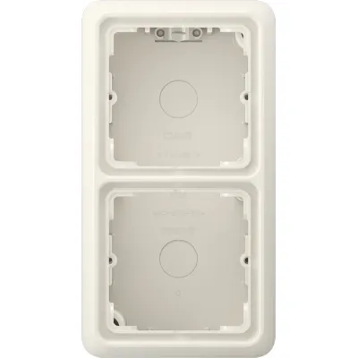 JUNG Aufputz-Kappe 2-fach CD 582 A W | Abdeckrahmen | Duroplast | glänzend | cremeweiß elektroweiß | 156x85x47mm