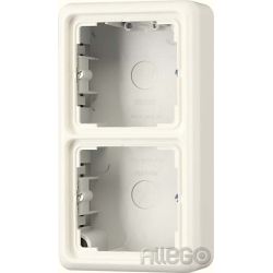 Jung AP-Kappe 2-fach ws angeformter Rahmen CD 582 A W