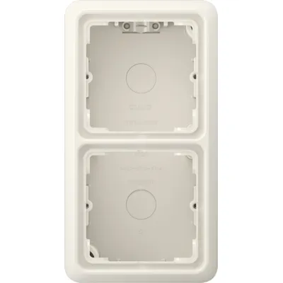 JUNG Aufputz-Kappe 2-fach CD 582 A W | Abdeckrahmen | Duroplast | glänzend | cremeweiß elektroweiß | 156x85x47mm