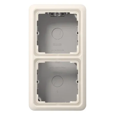 JUNG Aufputz-Kappe 2-fach CD 582 A W | Abdeckrahmen | Duroplast | glänzend | cremeweiß elektroweiß | 156x85x47mm