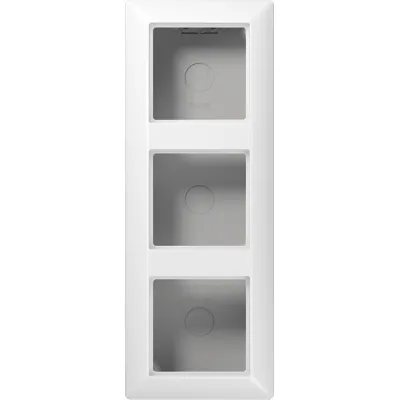 Jung Aufputz-Kappe 3fach AS583AWW | Schaltergehäuse | Duroplast | flammwidrig | mit Rahmen | alpinweiß | RAL 9010