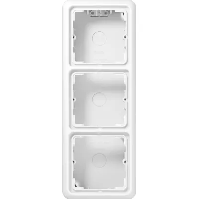 Jung Aufputzgehäuse 3-fach CD583AWW | Schaltergehäuse Duroplast | glänzend alpinweiß RAL9010 | horizontal/vertikal