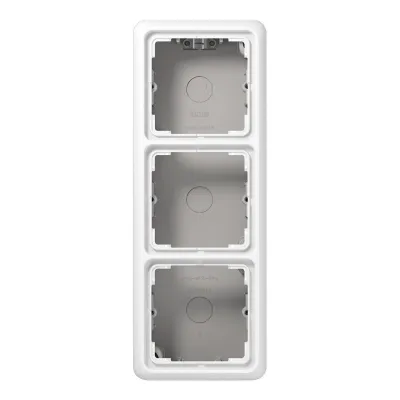 Jung Aufputzgehäuse 3-fach CD583AWW | Schaltergehäuse Duroplast | glänzend alpinweiß RAL9010 | horizontal/vertikal
