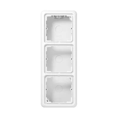 Jung Aufputzgehäuse 3-fach CD583AWW | Schaltergehäuse Duroplast | glänzend alpinweiß RAL9010 | horizontal/vertikal